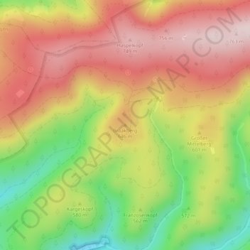 Carte topographique Braakberg, altitude, relief