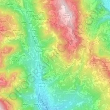 Carte topographique Mari, altitude, relief