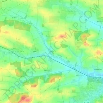 Carte topographique Lohfeld, altitude, relief