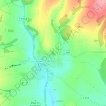 Carte topographique La Porte de Fouronnes, altitude, relief