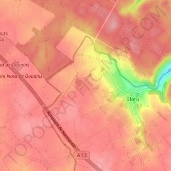 Carte topographique Hameau de Maulu, altitude, relief