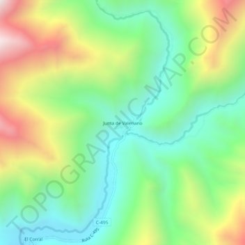 Carte topographique Junta de Valeriano, altitude, relief
