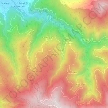 Carte topographique Chiqueiro, altitude, relief
