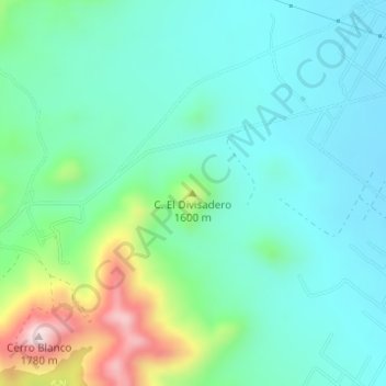 Carte topographique C. El Divisadero, altitude, relief