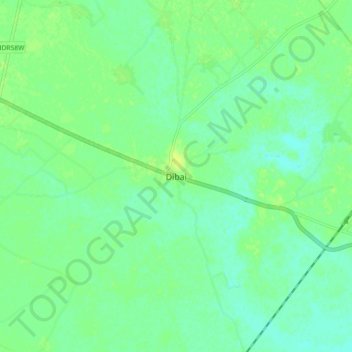 Carte topographique Dibai, altitude, relief