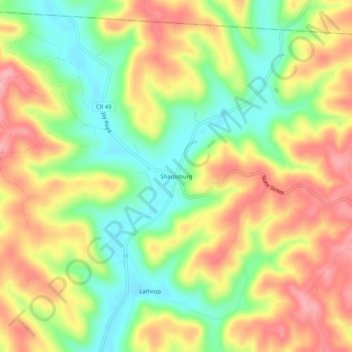 Carte topographique Sharpsburg, altitude, relief