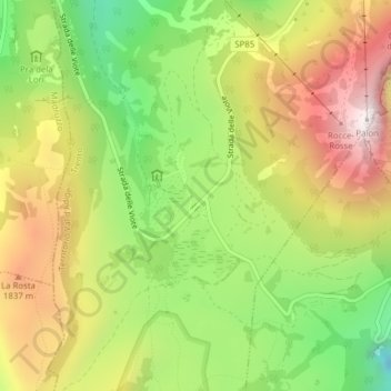 Carte topographique Le Viote, altitude, relief
