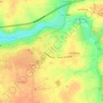 Carte topographique La Plaine du Luteau, altitude, relief