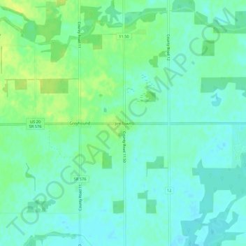 Carte topographique Jim Town, altitude, relief