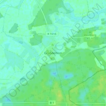 Carte topographique Großdemsin, altitude, relief