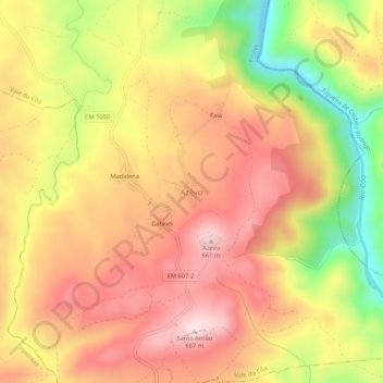 Carte topographique Azêvo, altitude, relief