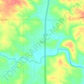 Carte topographique Fulton, altitude, relief