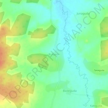 Carte topographique Kulgaon, altitude, relief