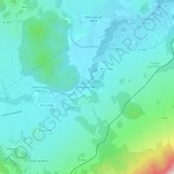 Carte topographique Vallejo de Mena, altitude, relief