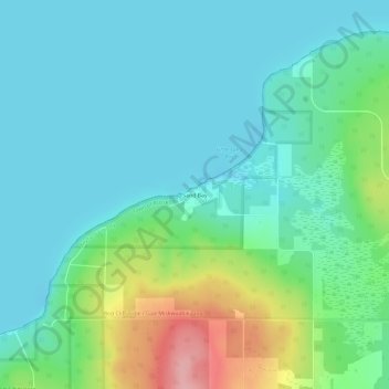 Carte topographique Sand Bay, altitude, relief