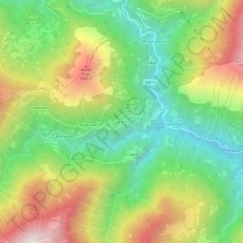 Carte topographique Falmenta, altitude, relief