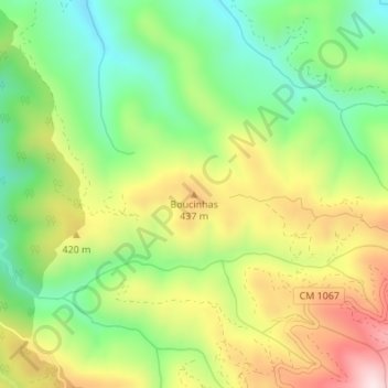 Carte topographique Boucinhas, altitude, relief