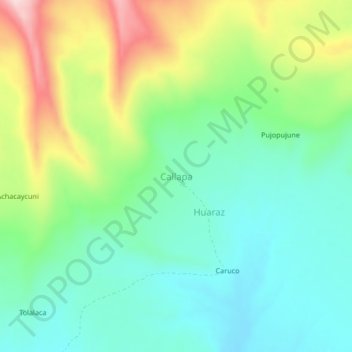 Carte topographique Callapa, altitude, relief