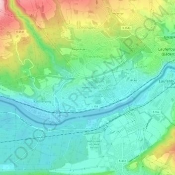 Carte topographique Weiermatt, altitude, relief