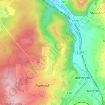 Carte topographique Dehlingen, altitude, relief
