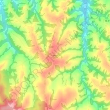 Carte topographique Lajeado, altitude, relief