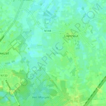 Carte topographique Neerven, altitude, relief