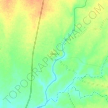 Carte topographique Hatnoor, altitude, relief