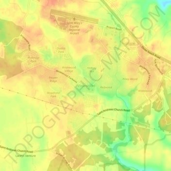 Carte topographique Wildewood, altitude, relief