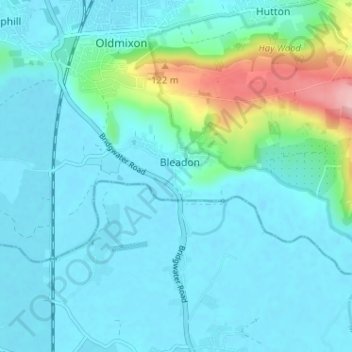 Carte topographique South Hill, altitude, relief