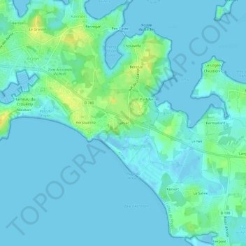 Carte topographique Tumiac, altitude, relief