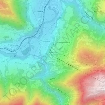 Carte topographique Alpendorf, altitude, relief