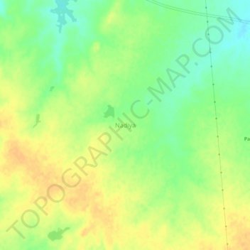 Carte topographique Nadiya, altitude, relief