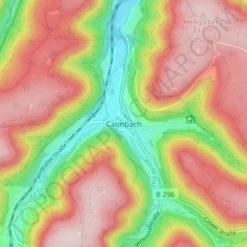 Carte topographique Calmbach, altitude, relief