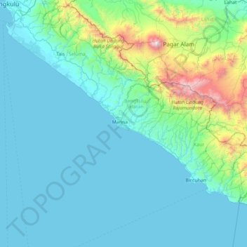 Carte topographique Manna, altitude, relief
