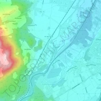Carte topographique Hammerau, altitude, relief