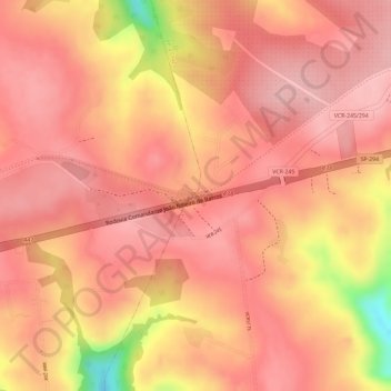 Carte topographique Ponto de Alagamento, altitude, relief