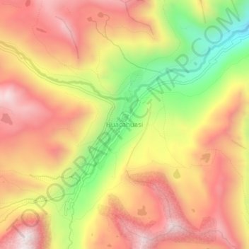 Carte topographique Huacahuasi, altitude, relief