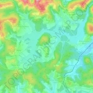 Carte topographique Hudeje, altitude, relief