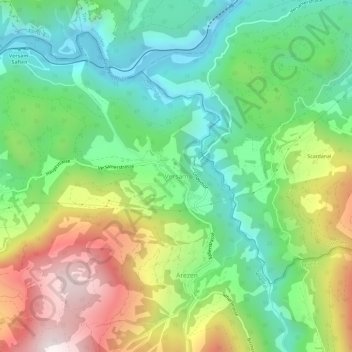 Carte topographique Versam, altitude, relief