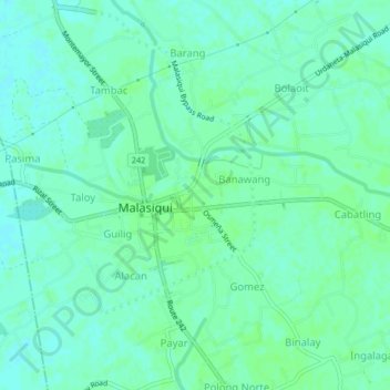 Carte topographique Poblacion, altitude, relief