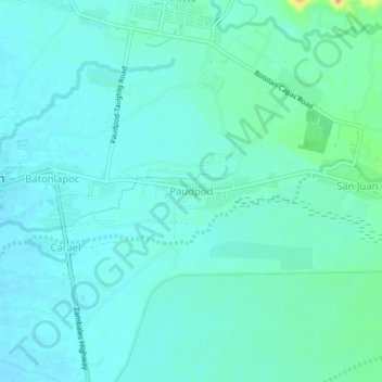 Carte topographique Paudpod, altitude, relief