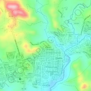 Carte topographique Cerro Pico Viewpoint, altitude, relief