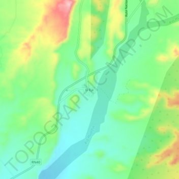 Carte topographique El Eje, altitude, relief