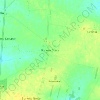 Carte topographique Borków Stary, altitude, relief