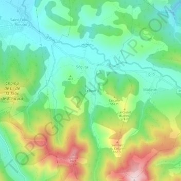 Carte topographique Le Baylé, altitude, relief