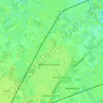 Carte topographique Berkel, altitude, relief