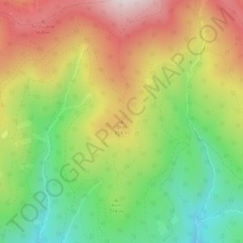 Carte topographique Brat, altitude, relief