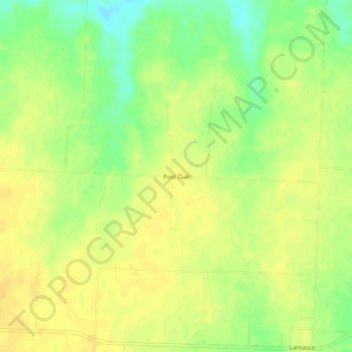 Carte topographique Post Oak, altitude, relief