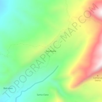 Carte topographique San Pedro, altitude, relief