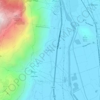 Carte topographique Baio Dora, altitude, relief